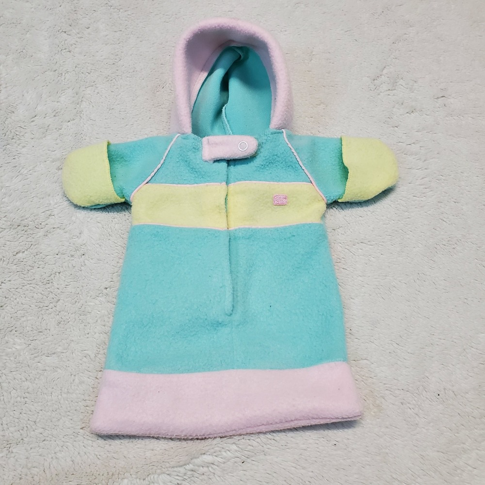 Vintage Retro Cabbage Patch Kids Baby Fleece Teal Yellow Pink Sleeper‎ Clothing